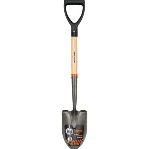 Pelle Ronde En Acier Avec Manche En Bois Forme D