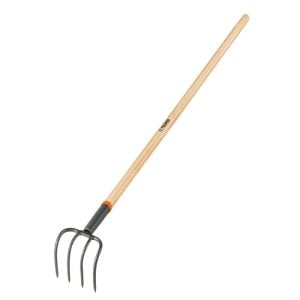 Râteau De Jardin À 4 Dents Avec Manche En Bois