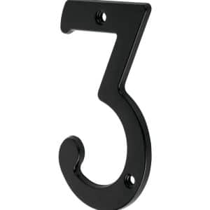 Numéro 3 En Laiton Massif Noir