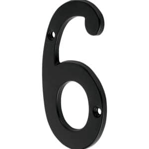 Numéro 6 En Laiton Massif Noir