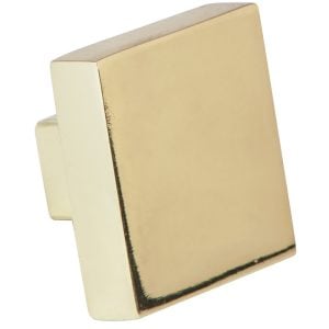 Bouton De Meuble Carré Finition Laiton Brillant