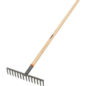 Râteau De Jardin Droit À 14 Dents Avec Manche En Bois