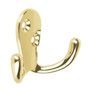Patère Porte-Manteau Double Longue Et Courte-Laiton Brillant