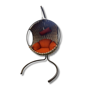 Chaise oeuf vega anthr resine cappu coussin brique