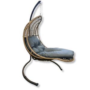 Chaise oeuf vega brun taupe resine anthr coussin g