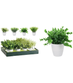 Plante Artificielle En Pot Blanc 8X8X16Cm 4 Assorti – Image 2
