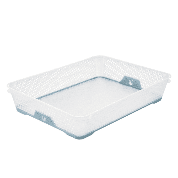 Panier De Rangement 36 X 26 X 7 Transparent/Bleu