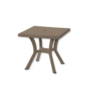 Table Figaro Elite Carree 80X80Cm Pieds Tulipe Taupe