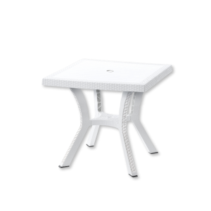 Table De Jardin Carré Elite Pvc 79X79X72 Cm Blanc