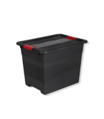 Boîte de rangement avec couvercle noir 39,5x29,5x30cm 24 L