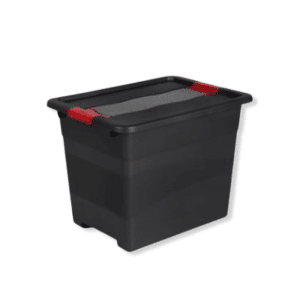 Boîte de rangement avec couvercle noir 39,5x29,5x30cm 24 L