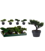 Bonasi artificiel en pot noir 15x15x10cm 4 assorti – Image 3