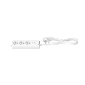 Multiprise pouss 3X2P+T 3 M blanc