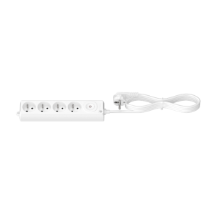 Multiprise poussoir 4X2P+T 3 M blanc