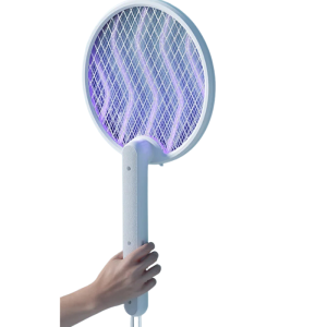 Raquette électrique anti moustiques rotative et pliable Blanc