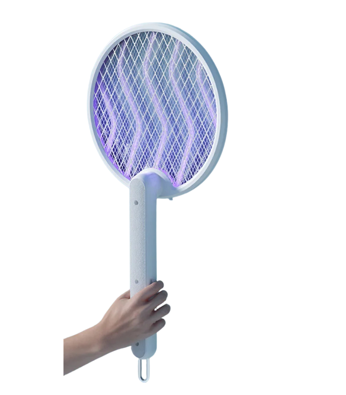 957767 Raquette électrique anti moustiques rotative et pliable Blanc – Image 1