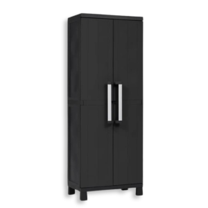 Armoire de rangement en plastique avec étagères 20kg 65x37x173cm noir