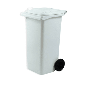 Poubelle Avec Roues 120L 55X50X94Cm Pehd Blanc
