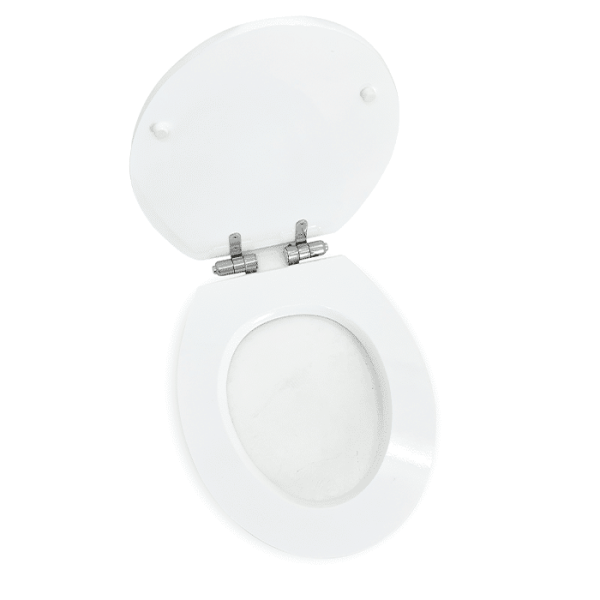 Abattant Wc En Mdf Avec Frein De Chute Blanc Brillant
