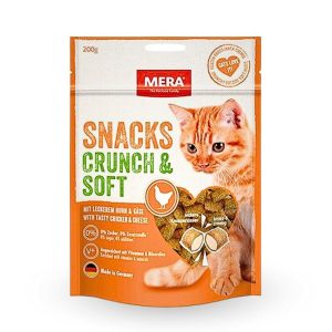 Mera  snacks  pour chats croquants et moelleux au poulet et fromage 200g