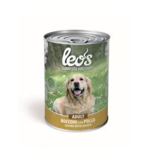 Paté leo's morceaux au poulet pour chien adulte 1230g