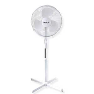 Ventilateur Sur Pieds Électrique   50W 40Cm 3 Vitesses Blanc