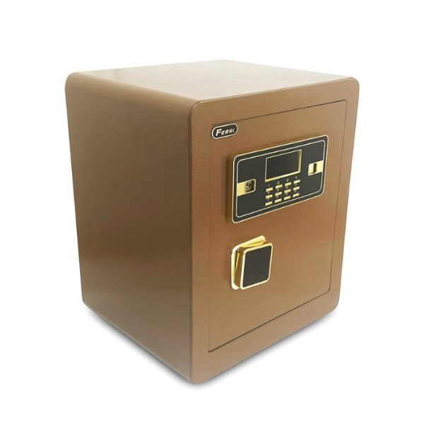 Coffre-fort marron avec combinaison électronique 45*38*33 cm ferri