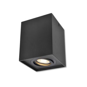 Spot plafonnier en aluminium 98x98x123mm gu10 noir