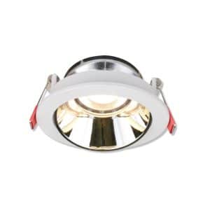 Spot rond en Aluminium encastrable 84x30mm GU10 blanc/chrome