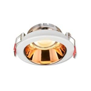 Spot rond en aluminium encastrable 84x30mm gu10 blanc/doré