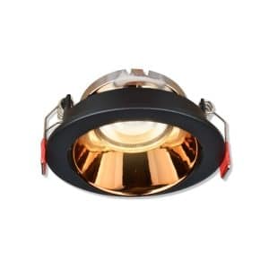 Spot rond en Aluminium encastrable 84x30mm GU10 noir/doré