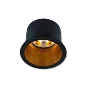 Spot rond en aluminium encastrable 68x50mm gu10 noir/doré