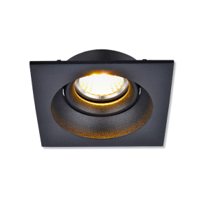 Spot carré en Aluminium encastrable 94x94x39mm GU10 noir