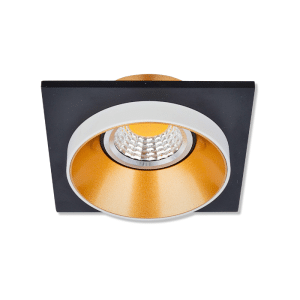 Spot carré en aluminium encastrable 92x92x38mm gu10 noir/blanc/doré