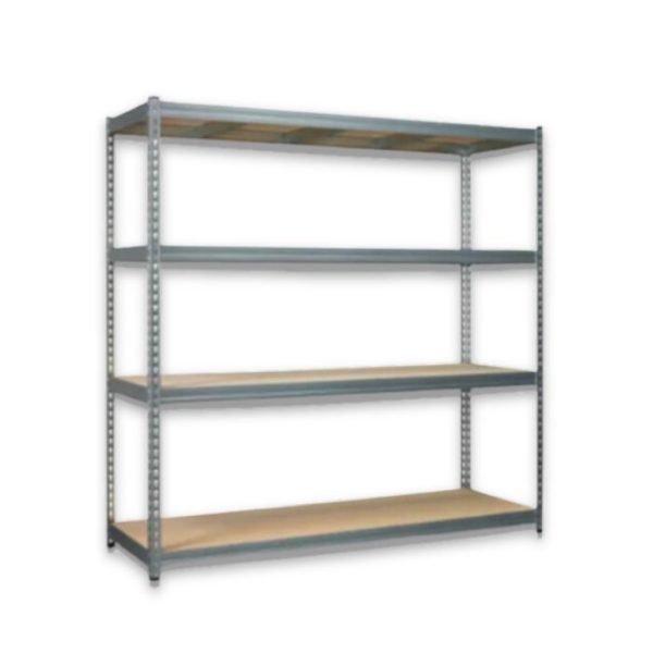 Étagère De Rangement Métal Galvanisé 4 Niveaux En Bois 180X180X60Cm