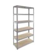 Étagère de rangement en métal galvanisé 6 niveaux MDF 175 kg par tablette 196x100x40cm