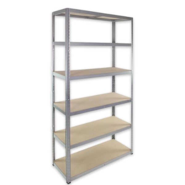 Étagère De Rangement En Métal Galvanisé 6 Niveaux Mdf 175 Kg Par Tablette 196X100X40Cm