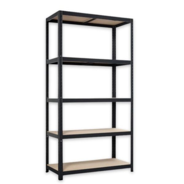 Étagère de rangement acier galvanisé 5 niveaux MDF 175 kg par tablette 176x90x45cm