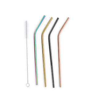 Set de 4 Pailles réutilisables avec brosse 21 cm