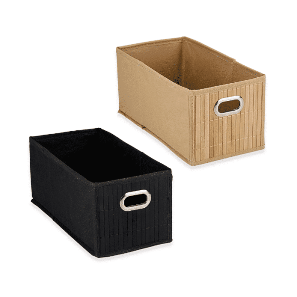 Box De Rangement En Tissu 31 X 15 X 14 Cm 2 Assortis