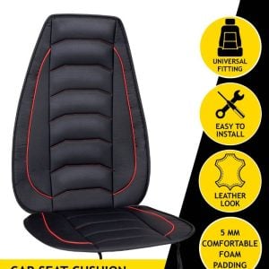 Housse de siège auto dunlop 120x50 cm mousse noir/rouge