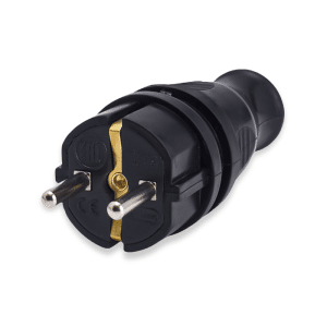 Fiche mâle en caoutchouc 2P+T 16A IP44