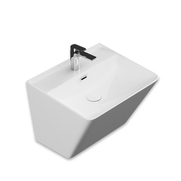 Lavabo monobloc blanc quartz  51x40x35,5cm