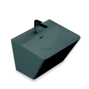 Lavabo monobloc vert ombre quartz  51x40x35,5cm