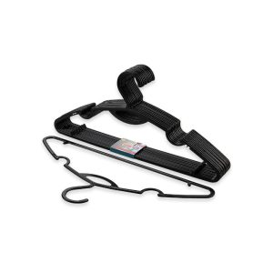 Set De 12 Cintres En Plastique Fins Noir