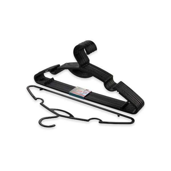 Set De 12 Cintres En Plastique Fins Noir