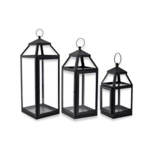 Set de 3 lanternes Noir transparent