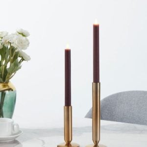 Set de 2 bougies LED rouge 24,5x2,2 cm