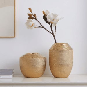 Vase en céramique or 25x17 cm