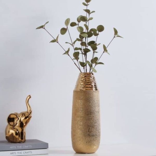 Vase en céramique or 35x12 cm
